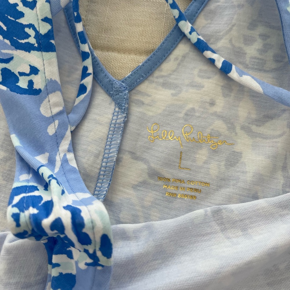 Lilly Pulitzer Kristen dress size large in turtley awesome blue sea turtles - Picture 3 of 6